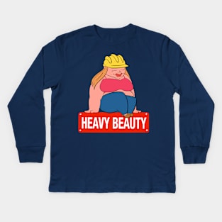 Heavy Beauty Plus size woman sitting posing Kids Long Sleeve T-Shirt